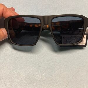 Matte Black Square Sunglasses with Dark Lenses